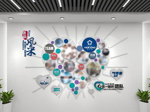 心形创意企业文化墙 打造员工风采展示的数字文化新空间